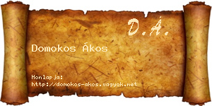 Domokos Ákos névjegykártya